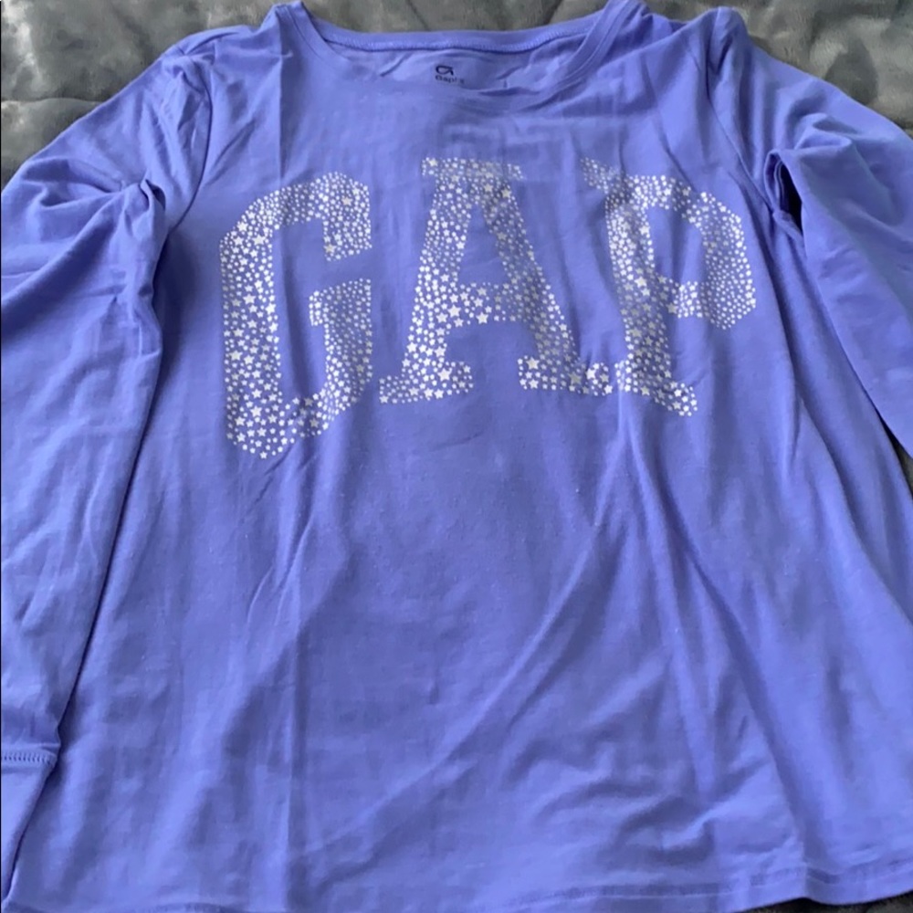 Long sleeve purple athletic shirt